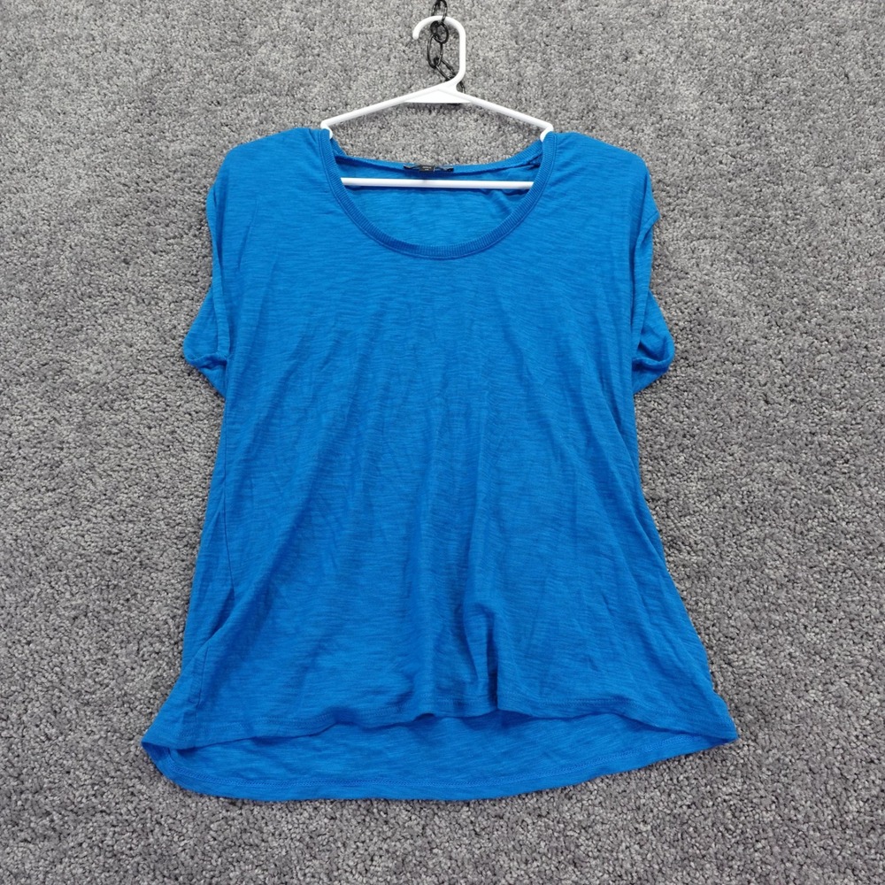 Express T Shirt Womens Extra Small Blue Slub Knit Scoop Neck Short Sleeve Casual
